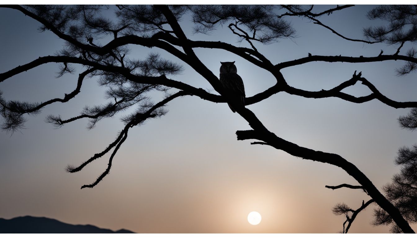 A photo of an owl in a moonlit forest with different styles.